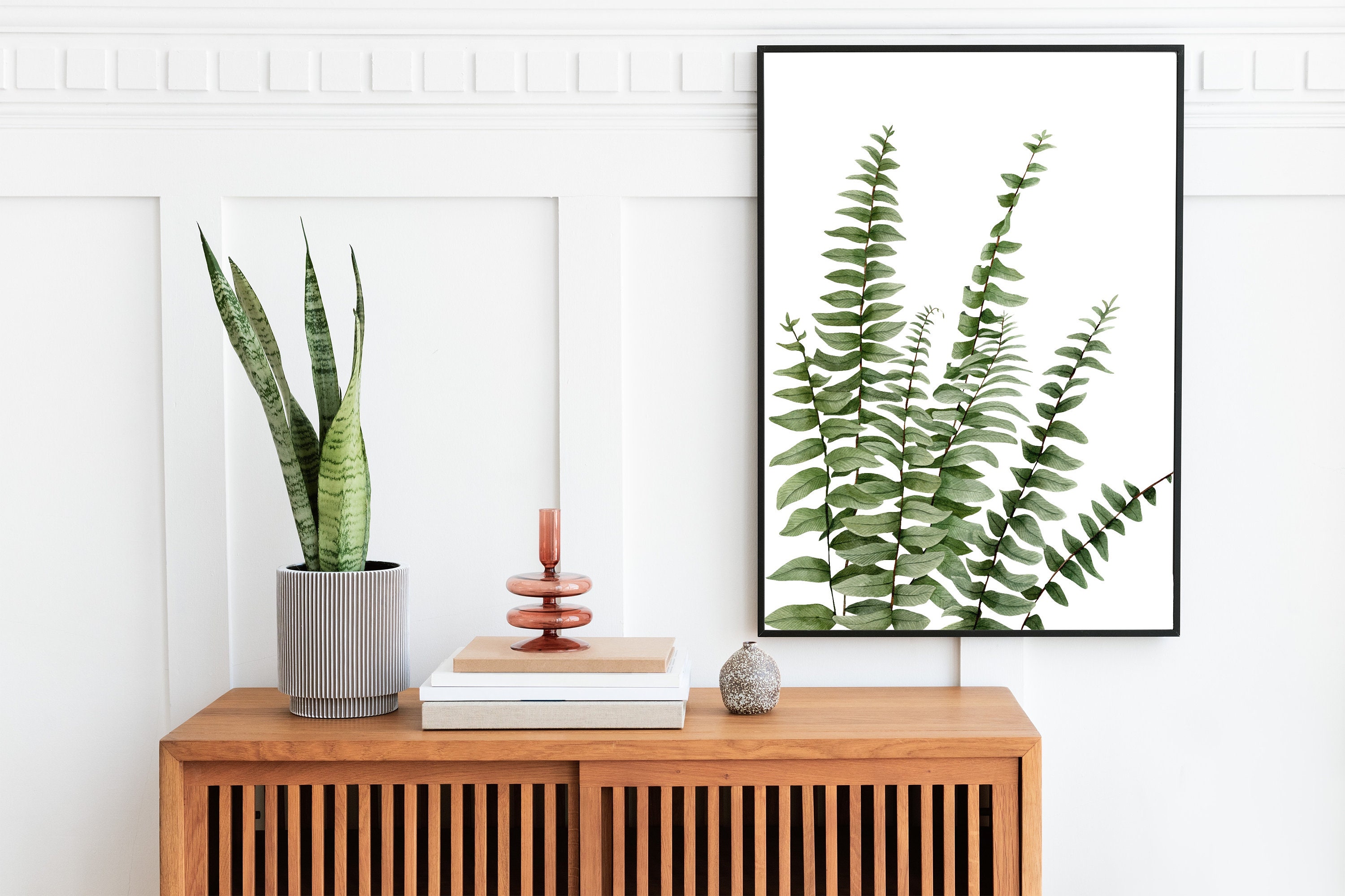 Aquarell Farn Botanische Druckbare Kunst Boston Farn Blätter Etsy