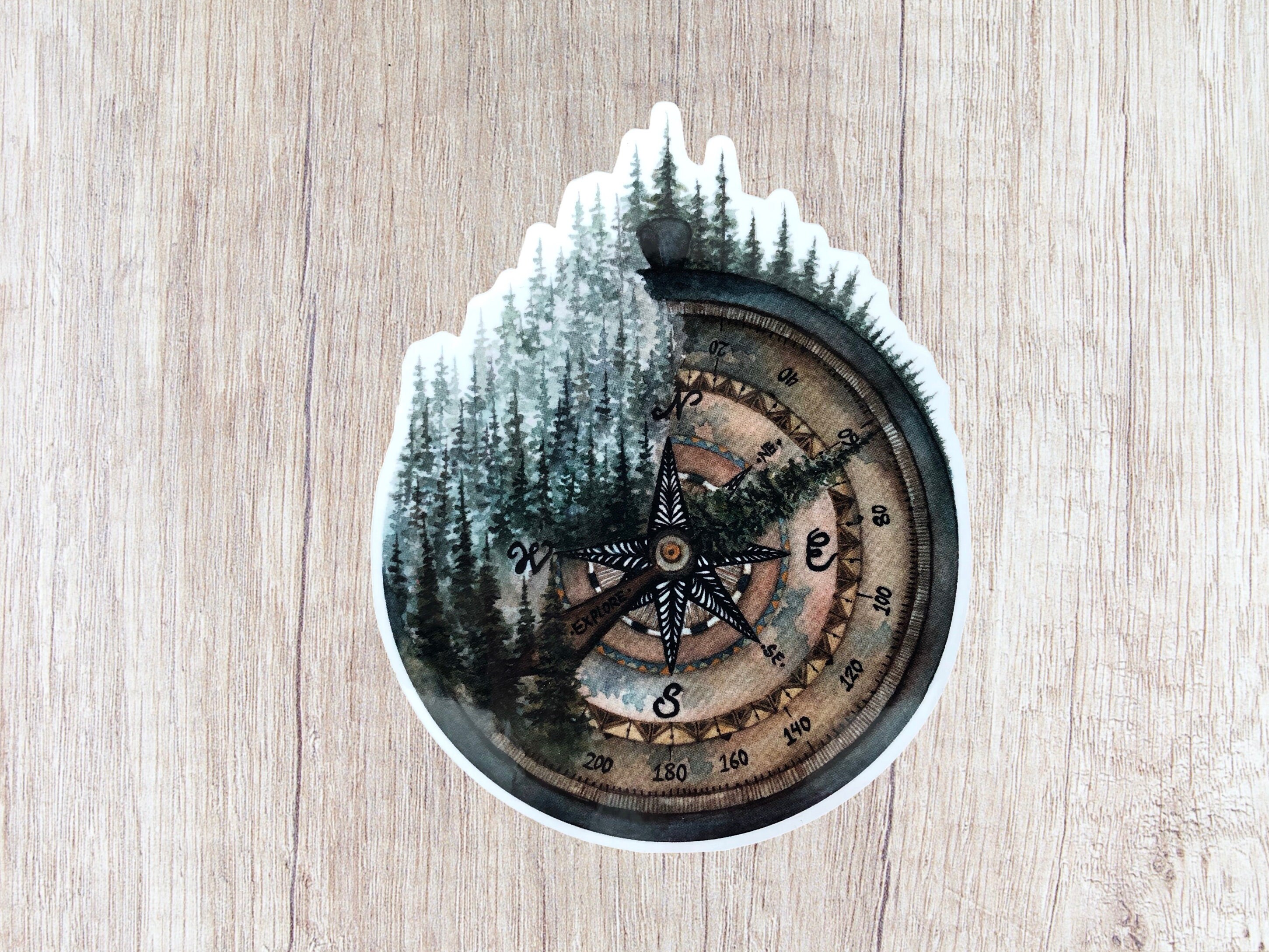 Pine Compass Vinyl Sticker: Adventure Laptop Decal - Etsy