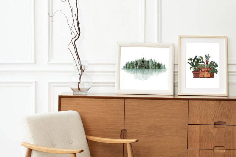 Houseplant Art Print: Vintage Suitcase, Retro Plant Illustration image 9