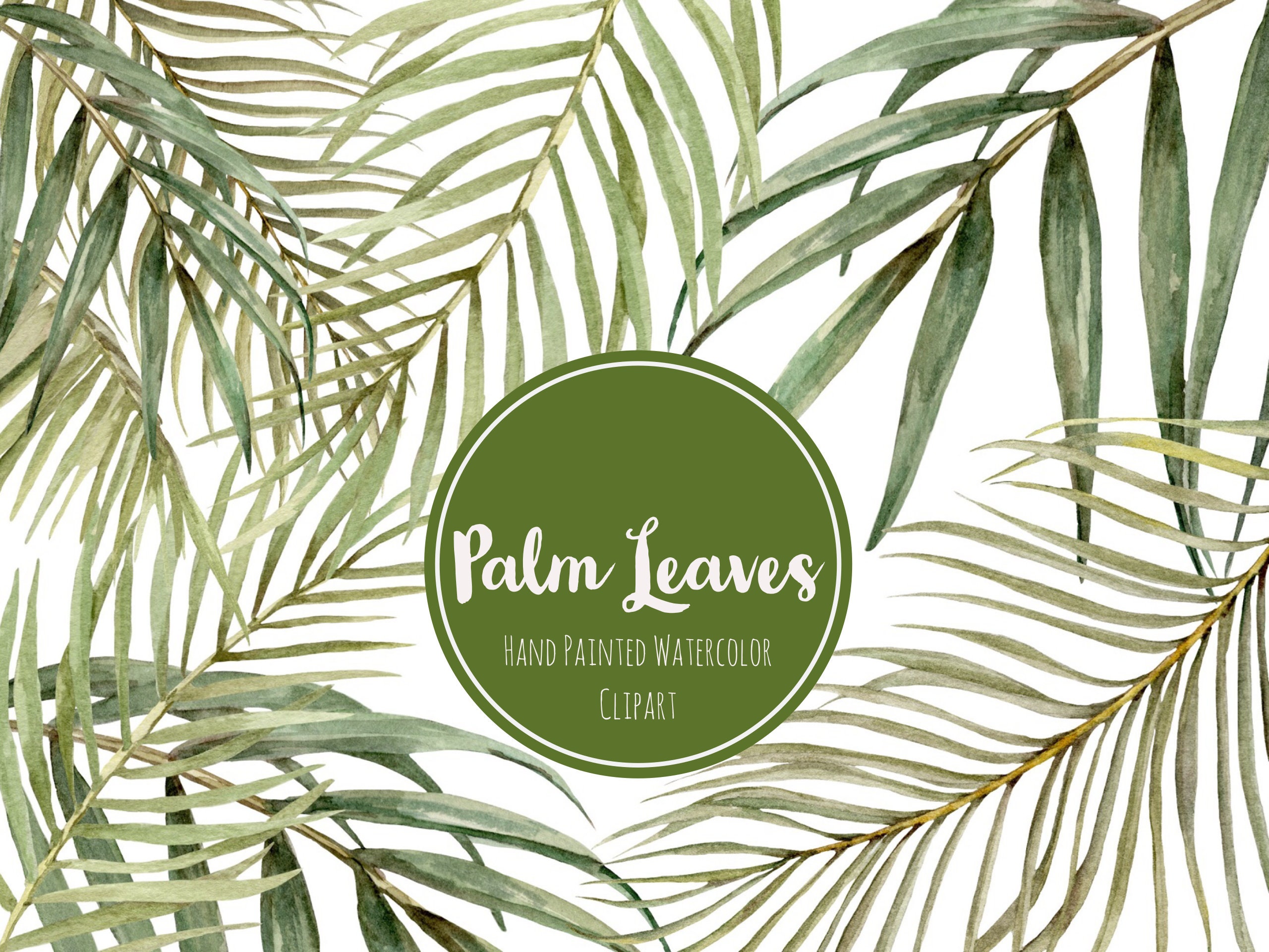 Watercolor Palm Tree Painting Clipart Tropical Clip Art | Etsy