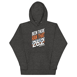 Been There Ran That 26.2 Hoodie – Moletom com capuz de algodão Heritage para corredores de maratona - Disponível em 9 cores diferentes