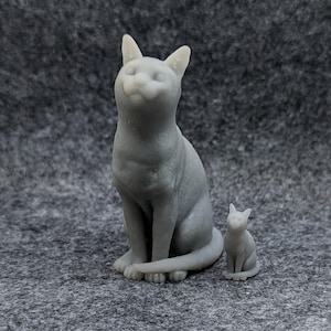 Resin 3D printed cat figurine