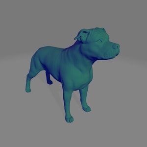 Resin 3D printed standing pitbull figurine