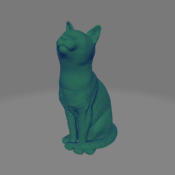 Resin 3D printed cat figurine