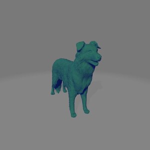 Resin 3D printed standing Border Collie figurine