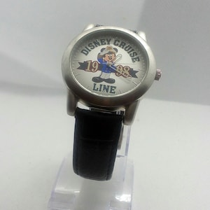 Disney Cruise Watch 1994 Limited Release Silver tone Men&#39;s Genuine Leather