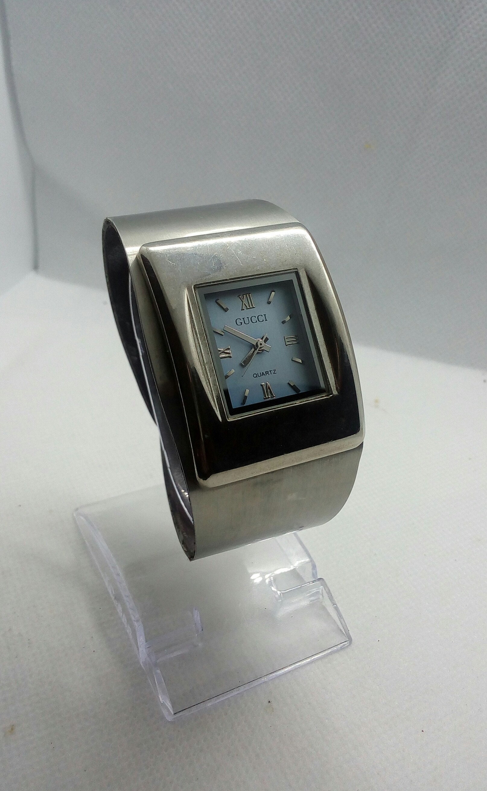 Gucci Vintage Bangle Watch Silver Tone 