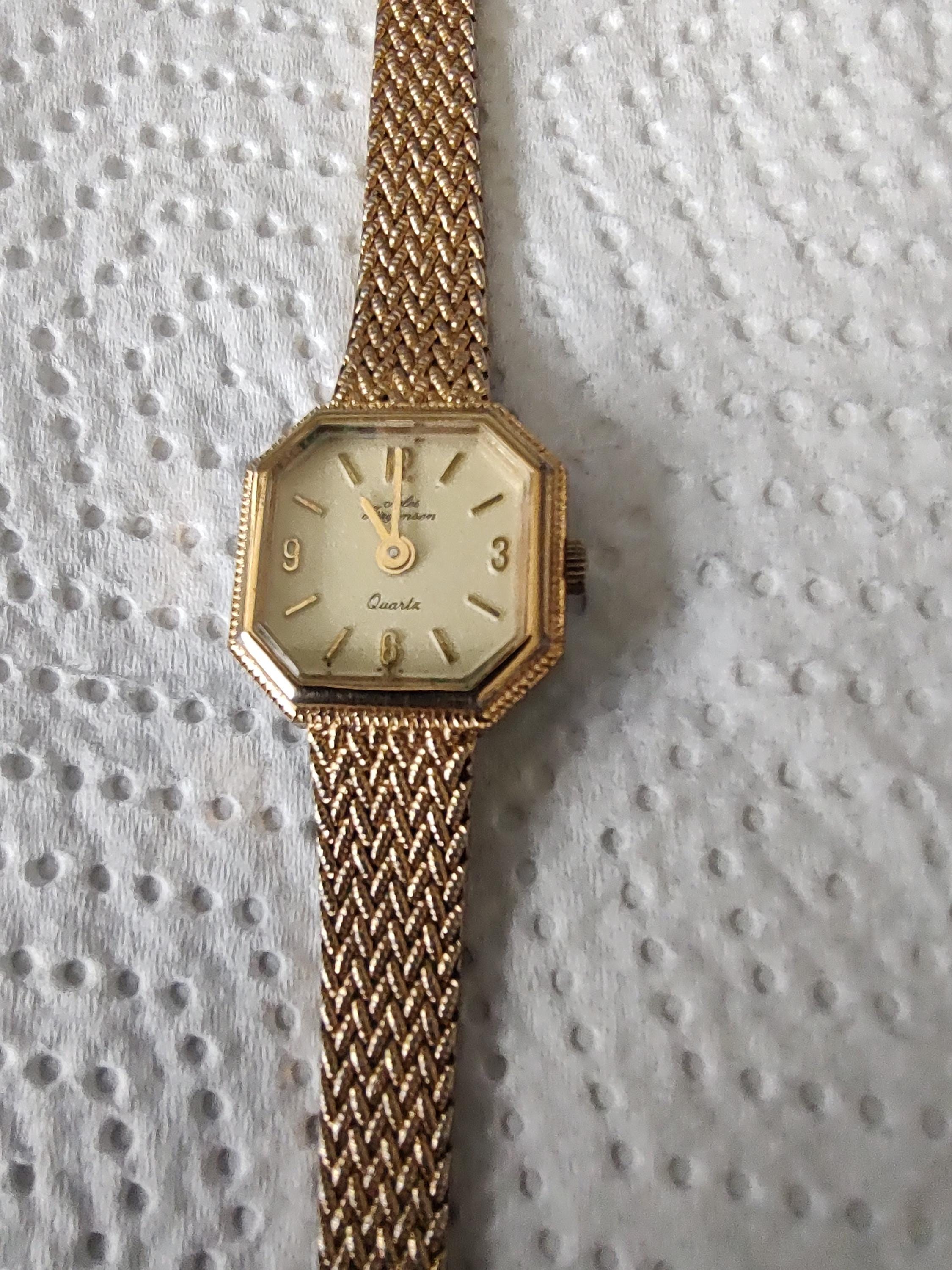 Vintage Jules Jurgensen gold tone Ladies watch no battery required! VTG Jules Jurgensen Quartz Watch Women Gold Tone Oval Mesh  main image 3