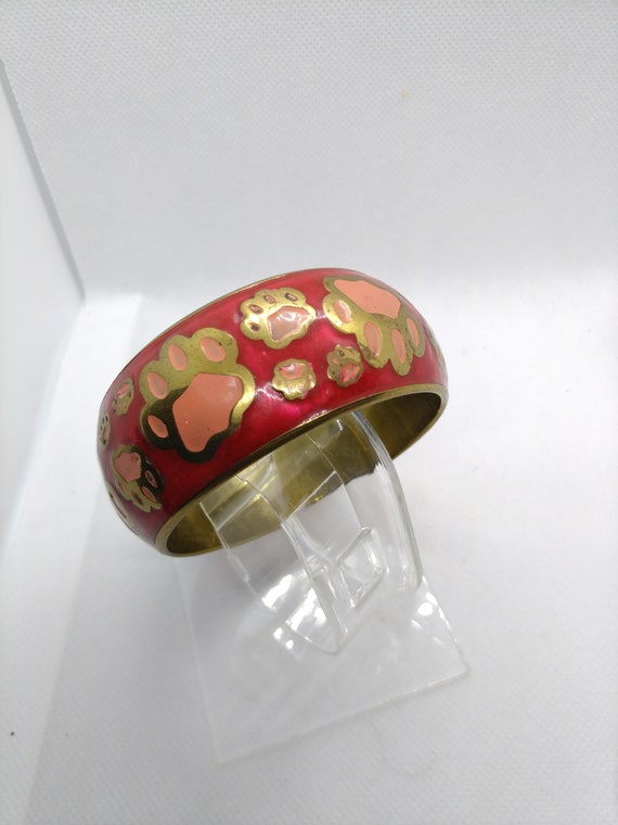 India vintage hand painted bangle and brooch bras… - image 5