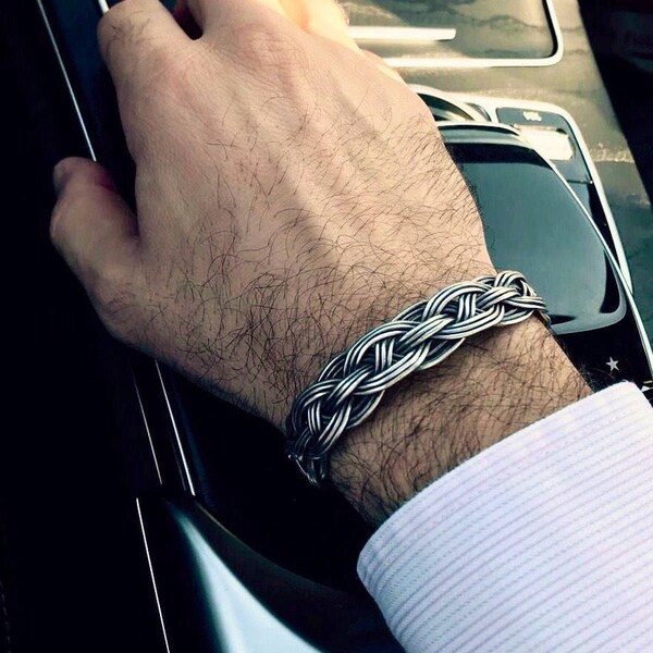 Argento sterling, braccialetto per uomo, braccialetto da uomo, braccialetto per fidanzato, braccialetto unisex, braccialetto unico, regalo per gli uomini, regalo per il marito
