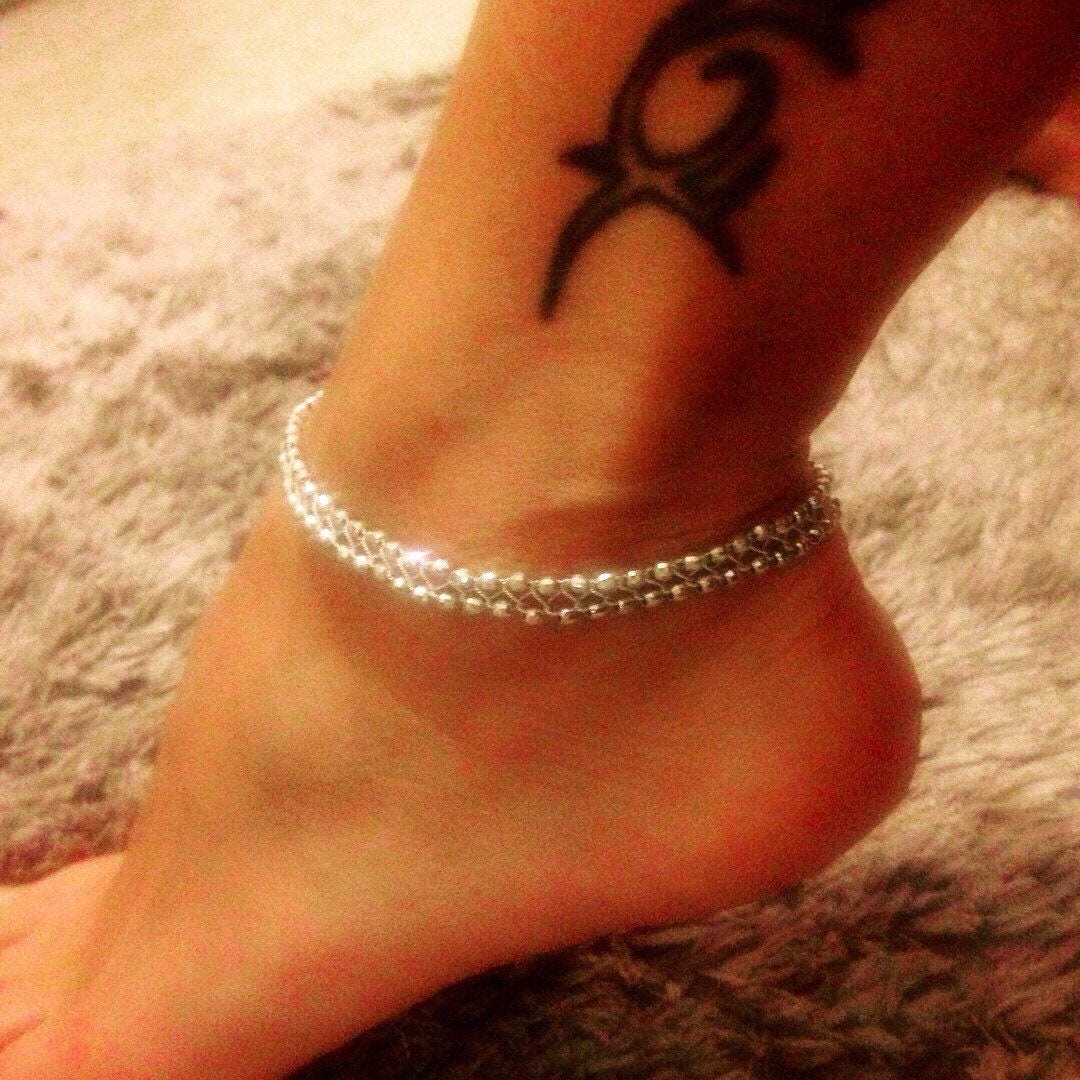 Sterling Silver Anklet, Gift for Women, Handmade Jewelry, Gift for
