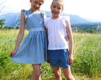 Girl top or dress PDF sewing pattern size 2-16 ROSEA