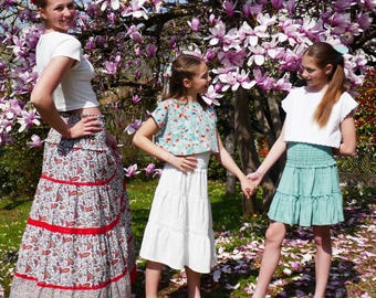 Ruffled skirt PDF sewing pattern sizes 2-16 QUERIDA