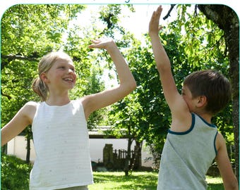 Unisex boy or girl tank top size 2-16 PDF sewing pattern MILOS