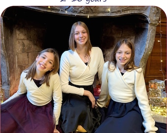 Wrap sweater or cardigan PDF sewing pattern sizes 2-16 MAZURKA