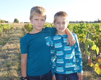 Boy T-shirt short or long sleeves PDF sewing pattern sizes 2-16 SINBAD