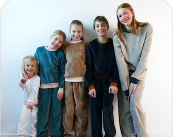 Unisex pajama PDF sewing pattern size 2-16 PILOU