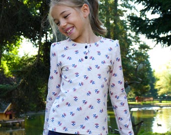 Girl Polo or T-shirt PDF sewing pattern size 2-16 SILOE