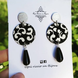 Orecchini di carta giapponese,paper earrings, boucles d'oreilles,  ohrringe, pe dientes de papel, orecchini pendenti