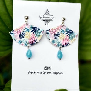 orecchini pendenti di carta fiori,regalo personalizzato,boucles d'oreilles,earrings,pendientes