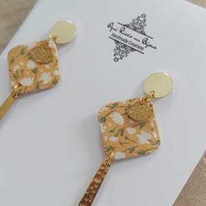 Orecchini di carta con ciondolo color bronzo,paper earrings,  orecchini pendenti, boucles d'oreilles