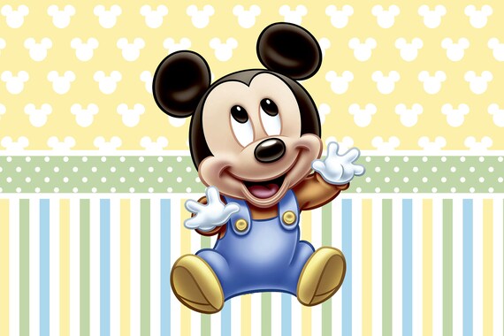 Printed Baby Mickey Mouse Birthday Party Backdrop Mickey Etsy