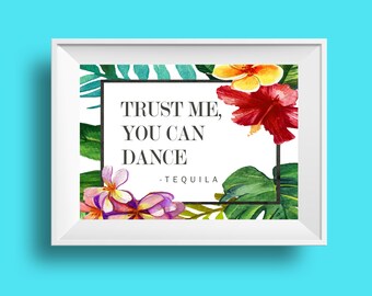 Tequila Bar Sign: Tropical Wedding Dance Floor Decor (Printable Digital File)