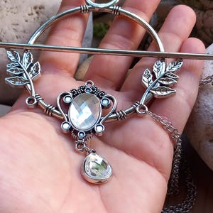 Moonlight,Magic,Boho Pendant,Handmade Silver,Crystal haircuff.