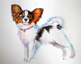 Custom pet portrait Full body portrait Dog picture Original wartercolor painting Gift for Watercolor cat dog portrait Custom Art Made order