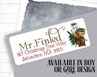 Scottish Terrier Christmas Address Label, Scottish Christmas Address, Christmas Dog, Christmas, Scottish Terrier, Dog Couple, Dog Christmas