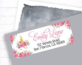 jx 159 Personalized Address labels Pink Unicorn Buy 3 get 1 Free