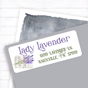 Spring address label, easter return address, sweet lavender, lavender address label, lavender mail, mailing label, lavender sticker