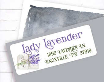 Spring address label, easter return address, sweet lavender, lavender address label, lavender mail, mailing label, lavender sticker