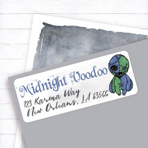 Fun Voodoo Doll Return Address Label, Voodoo Spell, Address Sticker, Voodoo Poppet, Envelope Sticker, Voodoo Hex, Mailing Label, Hoodoo doll