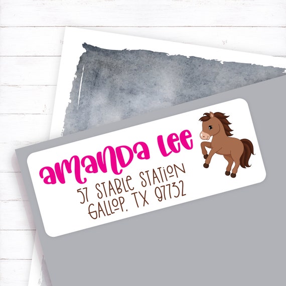 Cute Horse Address Labels Personalized Return Address Etsy