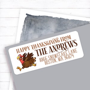 custom return, address label, personalized return, address sticker, personalized address, printable PDF, thanksgiving, turkey, fun