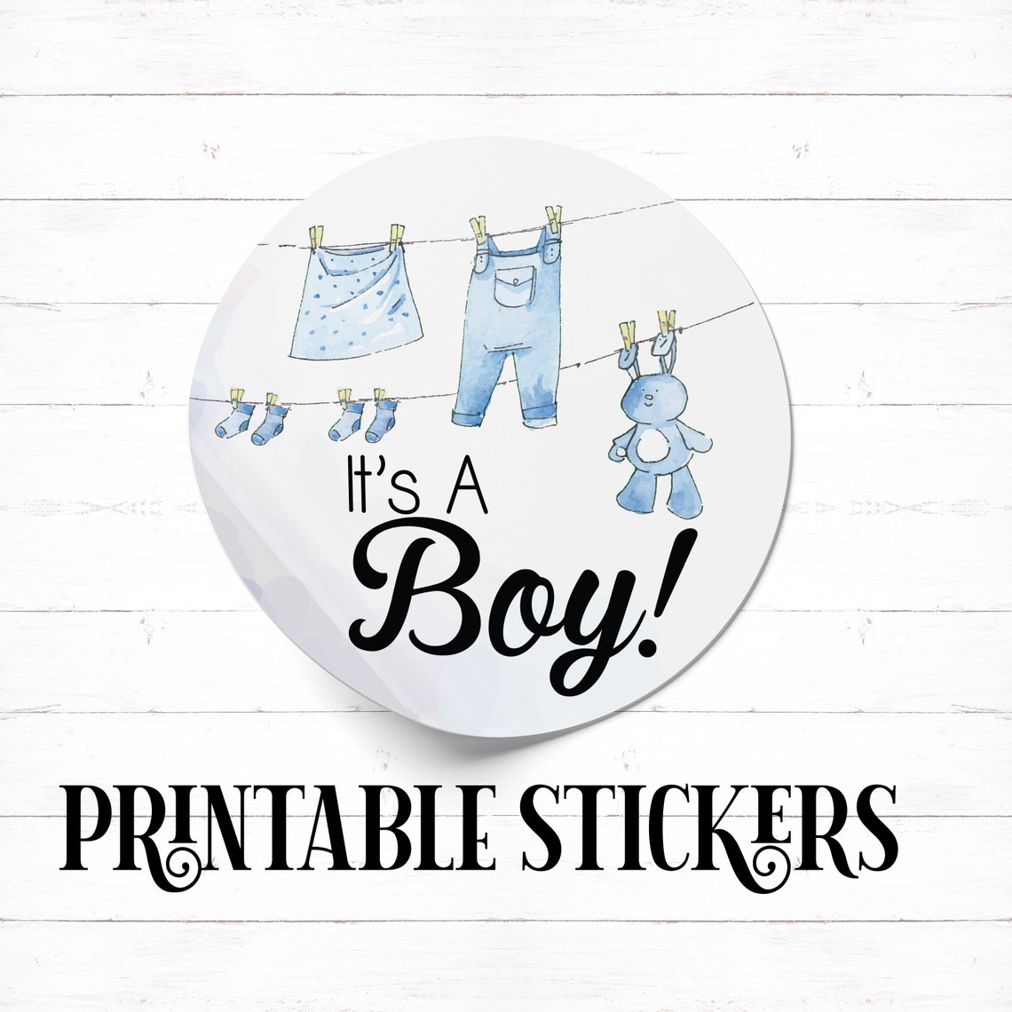 Its A Boy Stickers Round Stickers Baby Shower Labels Baby Etsy