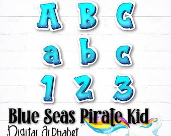 Blue Sky Printable Digital Alphabet Letters, Chunky Blue Letters, Blue Alphabet,, PDF Alphabet, PNG Letters, Kid Alphabet, Fun Alphabet