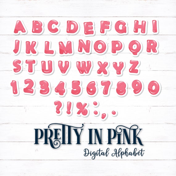 printable digital alphabet letters colorful letters bubble etsy