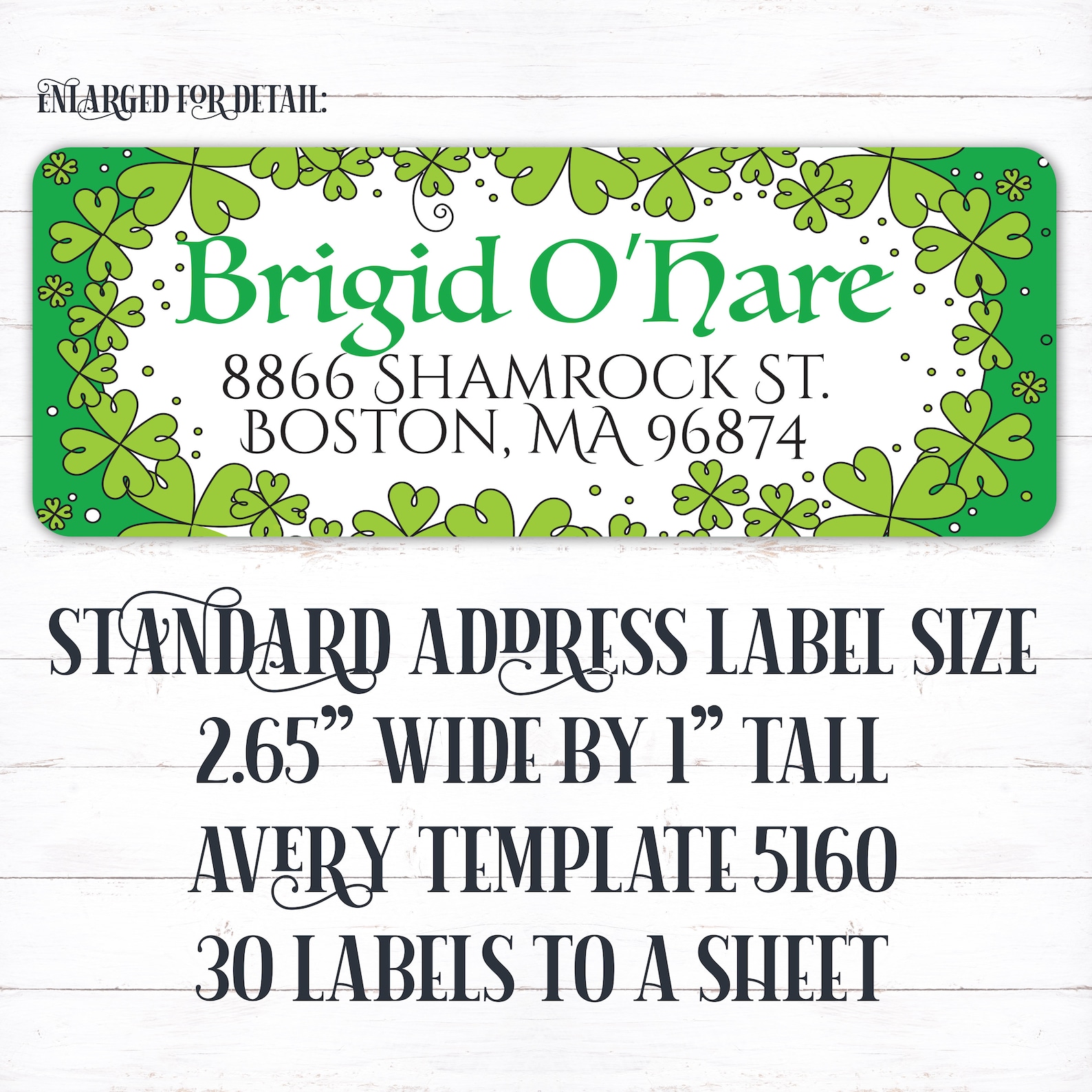 Shamrock Address Label Clover Return Address Irish Wedding Etsy