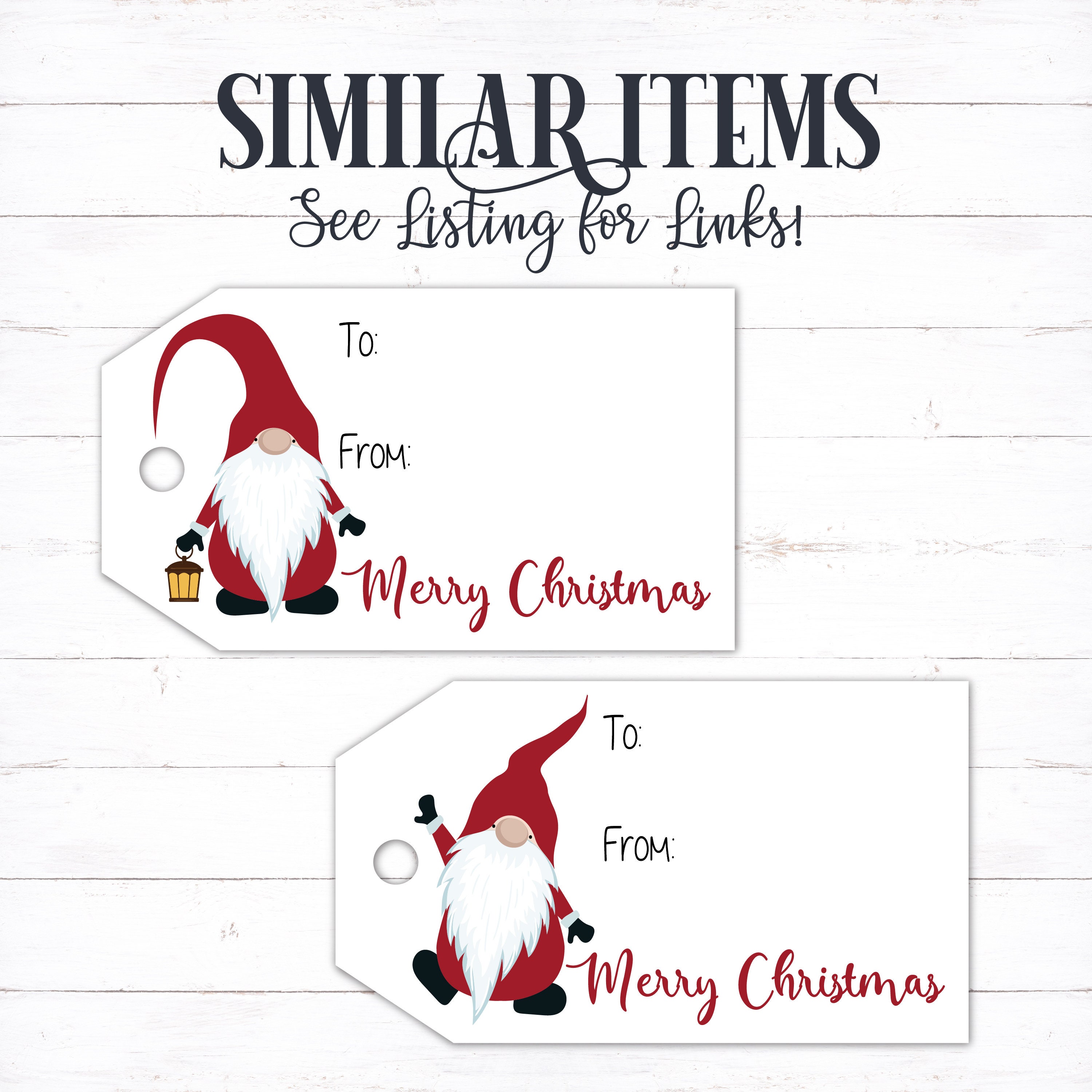 Christmas Gift Tag Gnome Gift Tag Christmas Tag Gnome Tag | Etsy