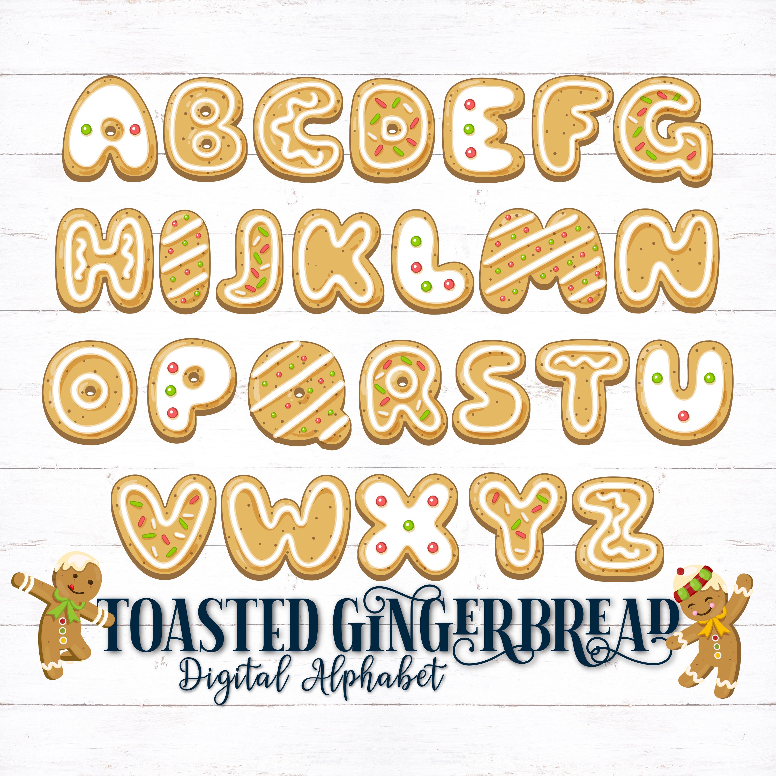 Printable Digital Alphabet Letters Christmas Letters | Etsy