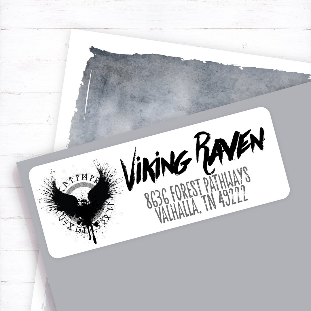 Viking Rune Address Label, Valhalla Address Sticker, Viking Label