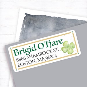 custom return, address labels, personalized return, address stickers, personalized address, return labels, wedding address, shamrock, irish