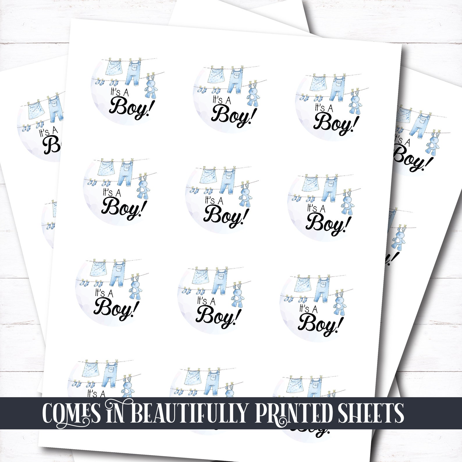 Its A Boy Stickers Round Stickers Baby Shower Labels Baby Etsy