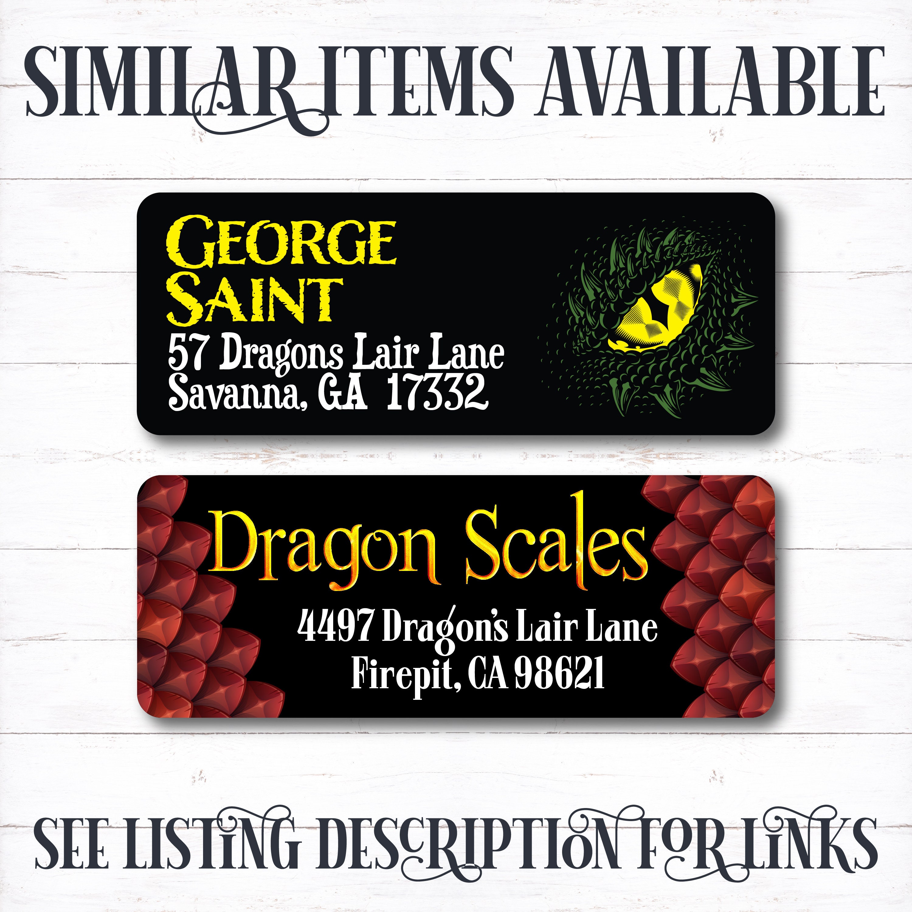 Baby Dragon Address Label, Green Dragon Address Label, Fantasy Address ...