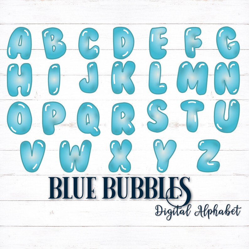 printable digital alphabet letters bubble letters bubble etsy