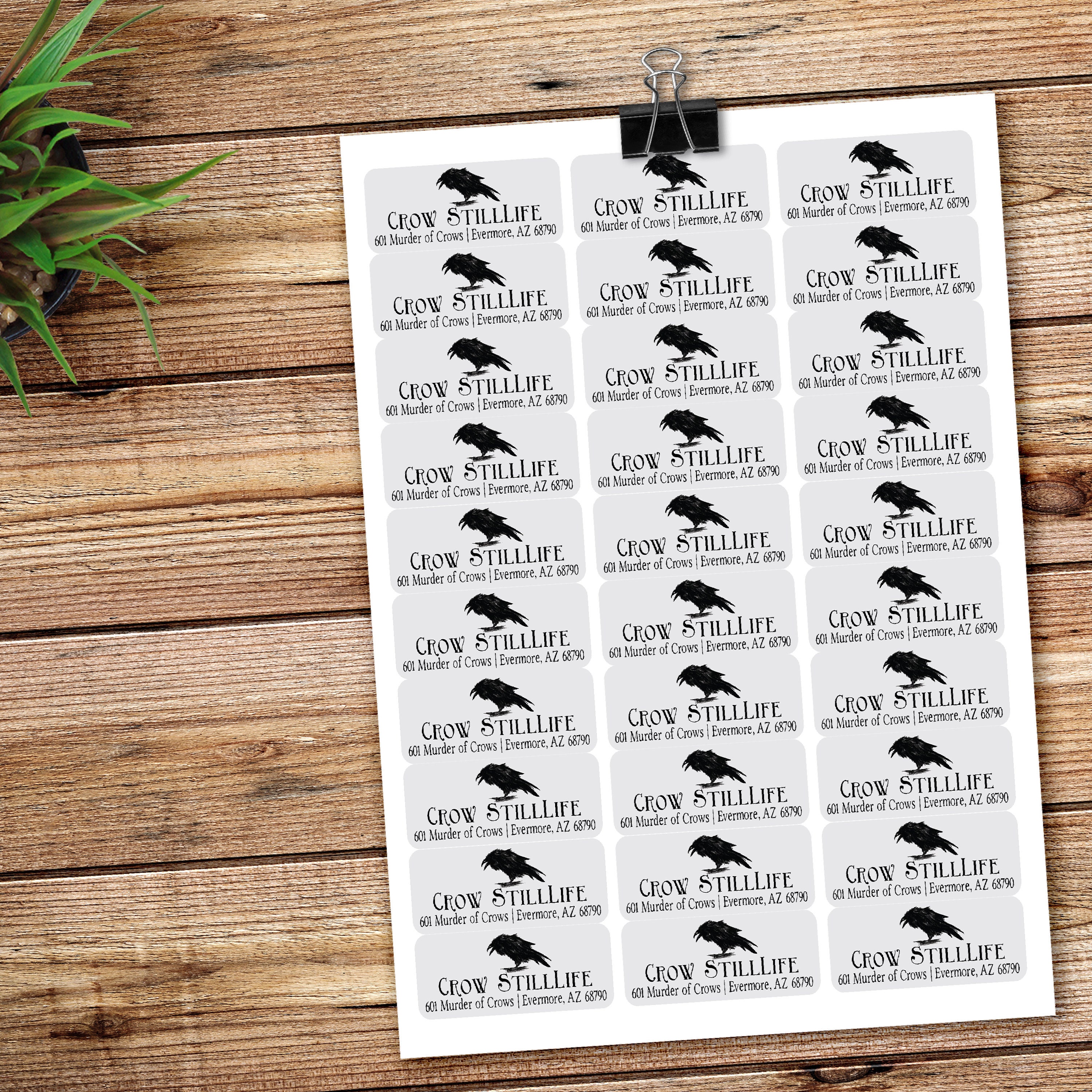 Gothic Raven Address Labels, Witchy Crow Envelope Stickers - Etsy