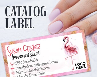 Nail Product Catalog Label With All Your Contact Info on it, Catalog Label, Folder Label, Package Label, Marketing Material