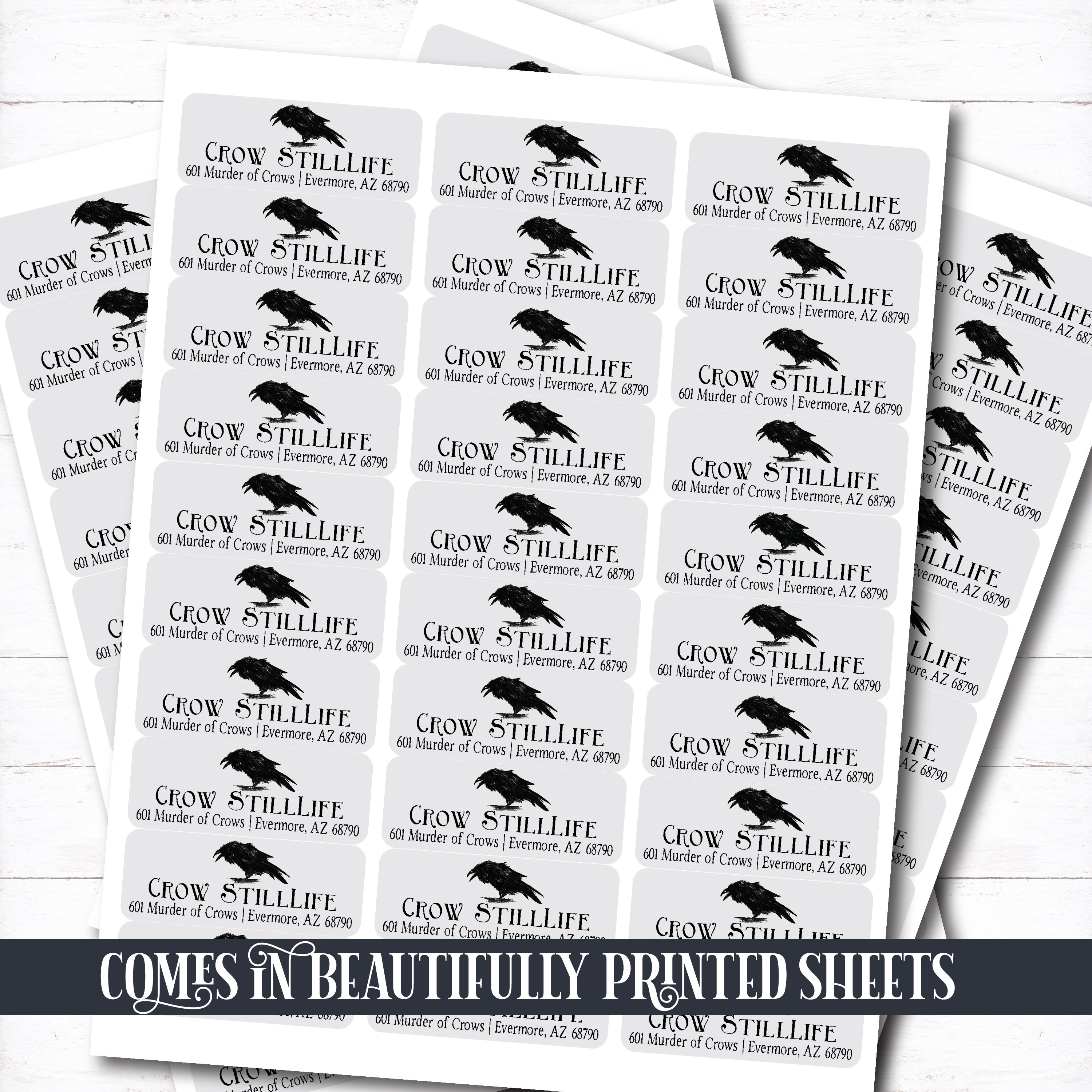 Gothic Raven Address Labels, Witchy Crow Envelope Stickers - Etsy
